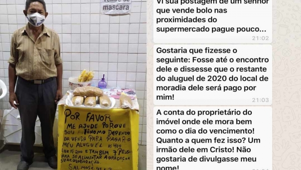 Acreano que mora em Goiânia se solidariza com idoso e garante pagamento do aluguel até dezembro   